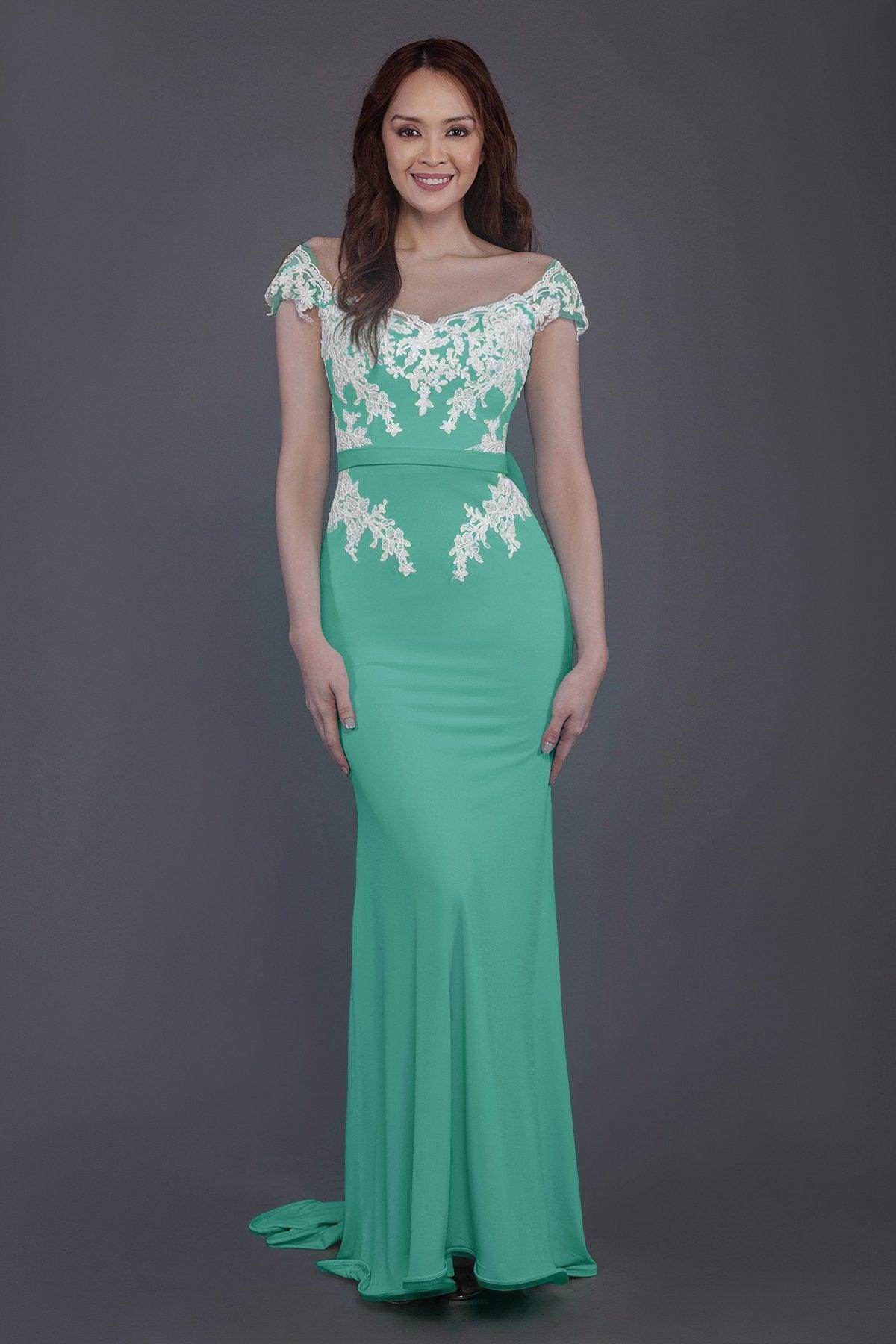 Trumpet Sweep Train Knitted Fabric Bridesmaid Dress PR3562 - COCOMELODY